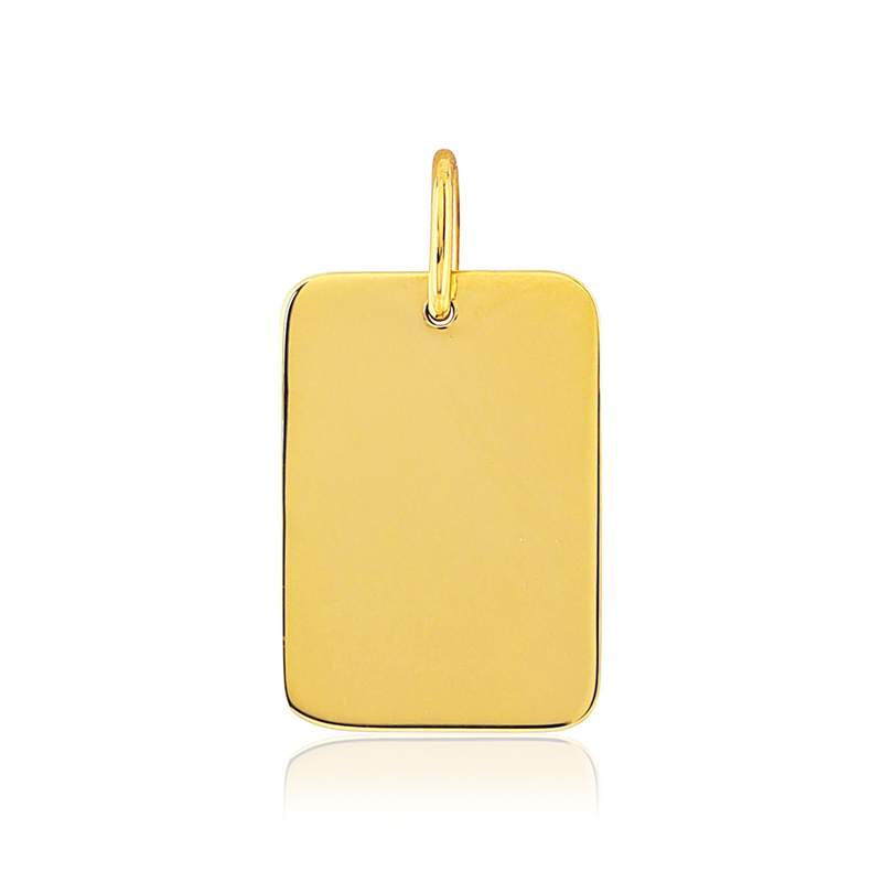 Pendentif or 375 jaune plaque - vue 1