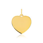 Pendentif or 375 jaune coeur - vue 1
