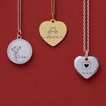 Pendentif or 375 jaune coeur - vue D1