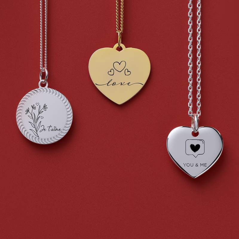 Pendentif plaqué or coeur - vue D1