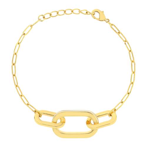 Vergulde armband met witte lakringen 18cm