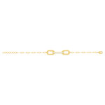 Bracelet plaqué or anneaux laque blanche 18cm - vue 2