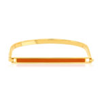 Bracelet jonc plaqué or laque orange 6cm - vue 1