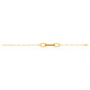 Bracelet plaqué or anneaux laque orange 18cm - vue V2