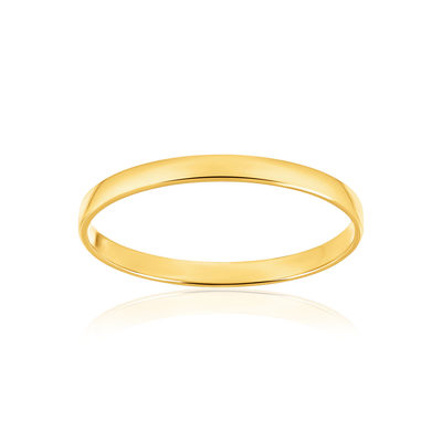 Alliance ruban 1/2 bombé 2 mm or 375 jaune