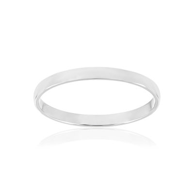 Wedding band 1/2 curved 2 mm gold 375 white