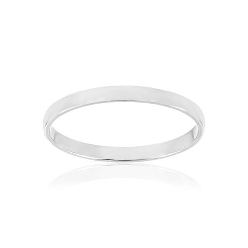 Alliance ruban 1/2 bombé 2 mm or 375 blanc