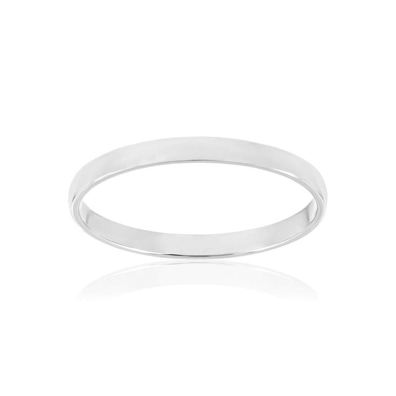 Alliance ruban 1/2 bombé 2 mm or 375 blanc - vue 1