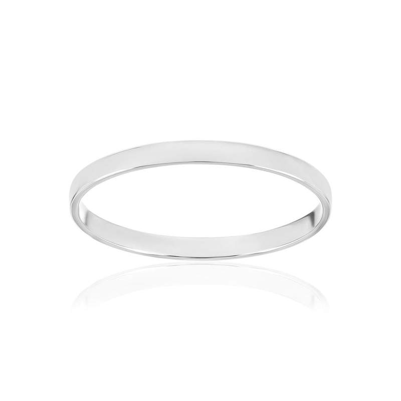 Alliance ruban 1/2 bombé 2 mm or 375 blanc - vue 1