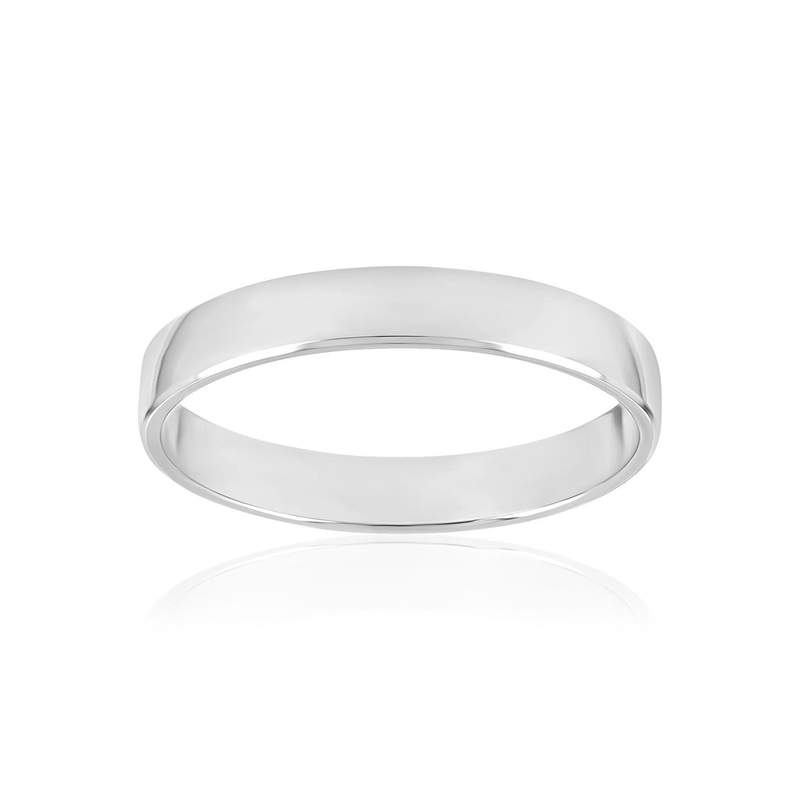 Alliance ruban 1/2 bombé 3 mm or 375 blanc - vue 1