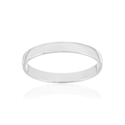 Alliance ruban confort 1/2 bombé or 375 blanc 3 mm