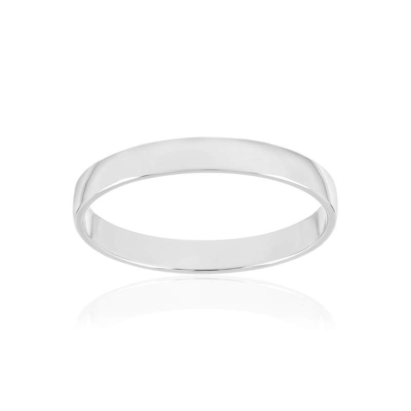 Alliance ruban confort 1/2 bombé or 375 blanc 3 mm - vue 1