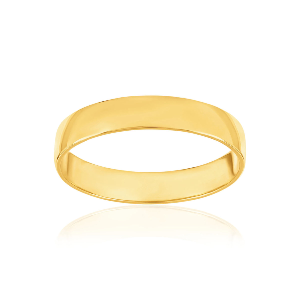 Alliance ruban confort 1/2 bombé or 375 jaune 4 mm