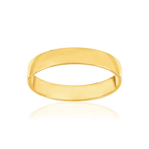 Alliance ruban confort 1/2 bombé or 375 jaune 4 mm