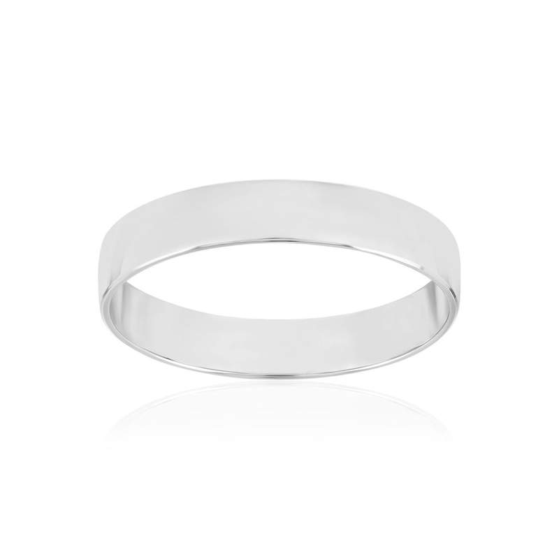 Alliance ruban confort 1/2 bombé or 375 blanc 4 mm - vue 1