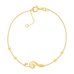 Bracelet or 375 jaune motif clef de sol 19 cm - vue 1