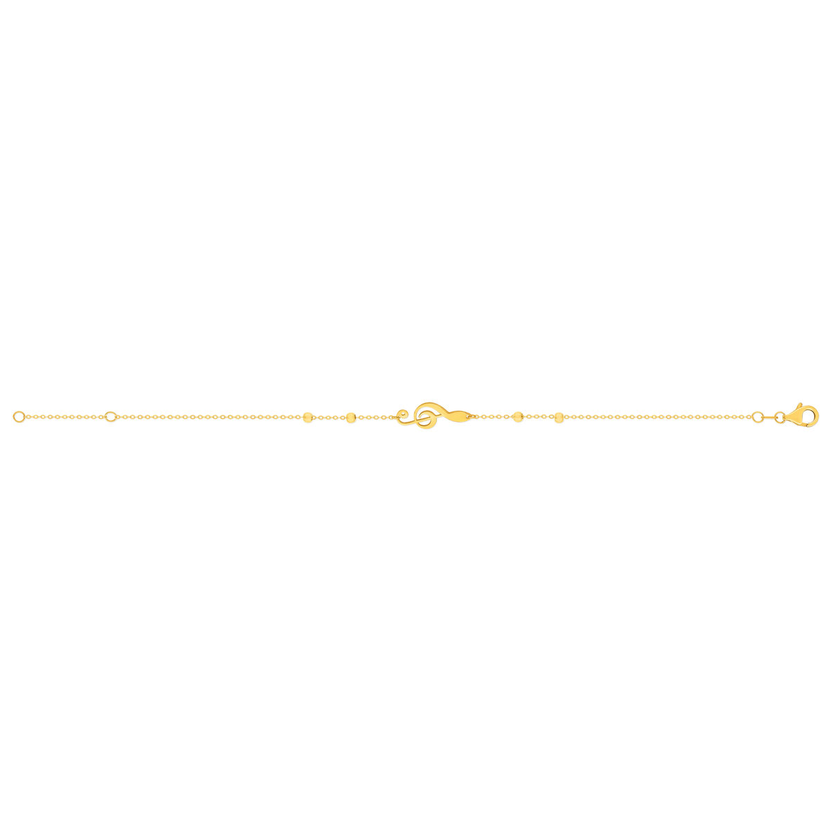 Bracelet or 375 jaune motif clef de sol 19 cm - vue 2