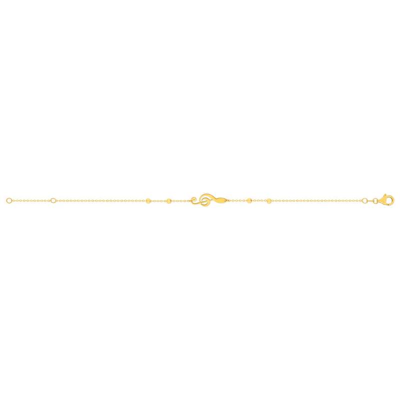 Bracelet or 375 jaune motif clef de sol 19 cm - vue 2