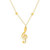 Collier or 375 jaune motif clef de sol 45 cm - vue V1