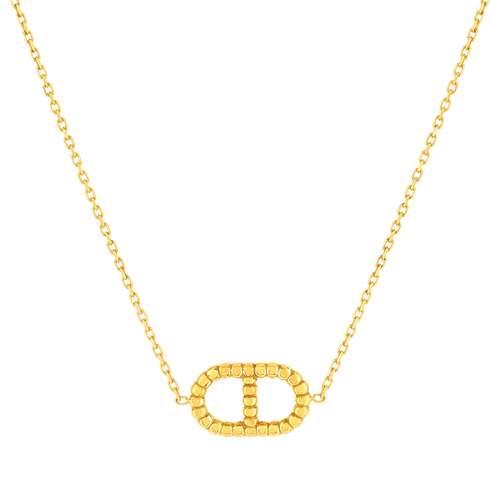 Collier or 375 jaune motif maille marine 45cm