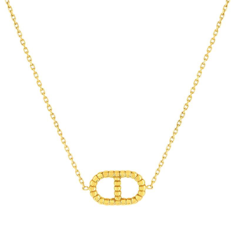 Collier or 375 jaune motif maille marine 45cm - vue 1
