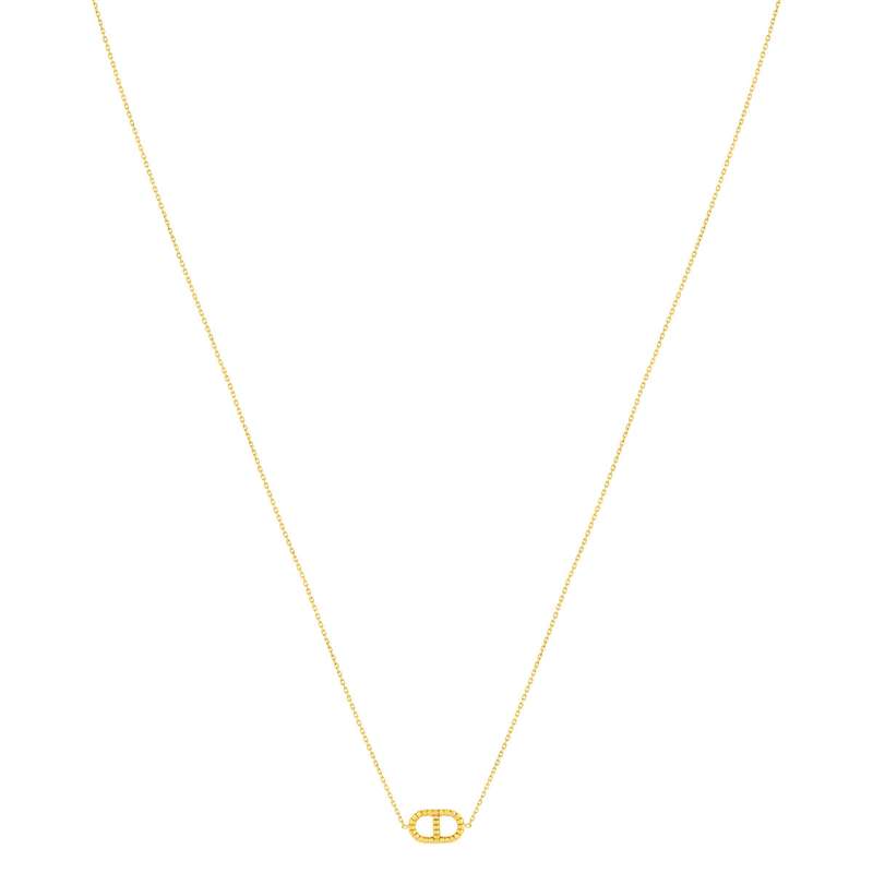 Collier or 375 jaune motif maille marine 45cm - vue 2