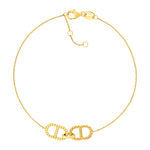 Bracelet or 375 jaune 2 mailles marines 19 cm - vue 1