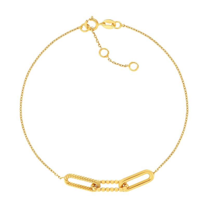 Bracelet or 375 jaune 19.5 cm - vue 1