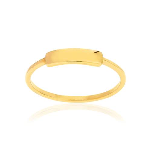 Bague or 375 jaune rectangle