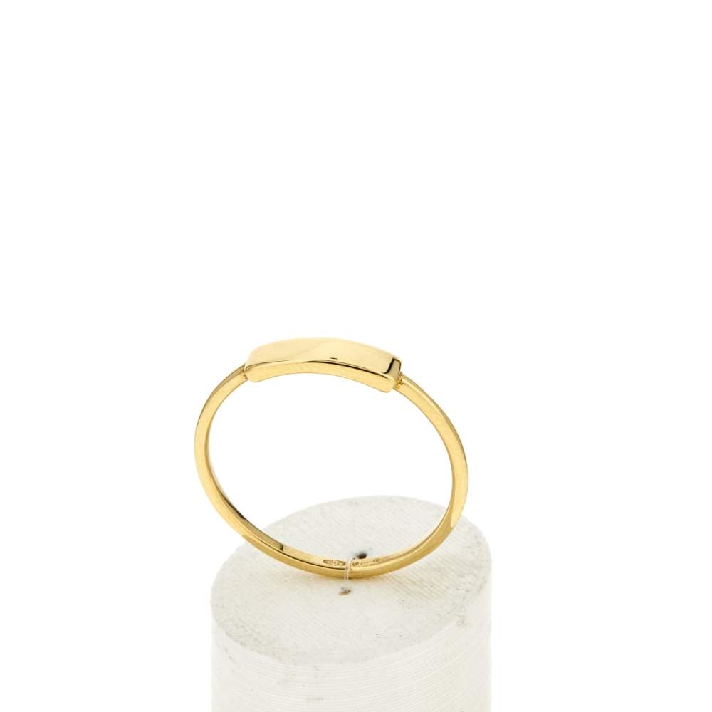 Bague or 375 jaune rectangle - vue 2
