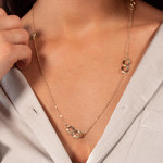 Necklace gold 375 yellow 61cm - view worn 1