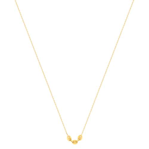 Collier or 375 jaune 3 motifs grain de café 45cm