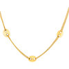 Collier or 375 jaune 5 motifs grain de café 45 cm - vue V1