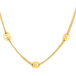Collier or 375 jaune 5 motifs grain de café 45 cm - vue 1
