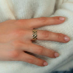 Bague or 375 jaune - vue porté 1