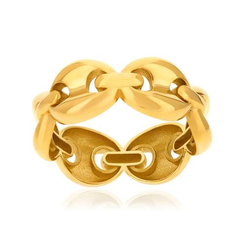 Bague or 375 jaune maille grain de café