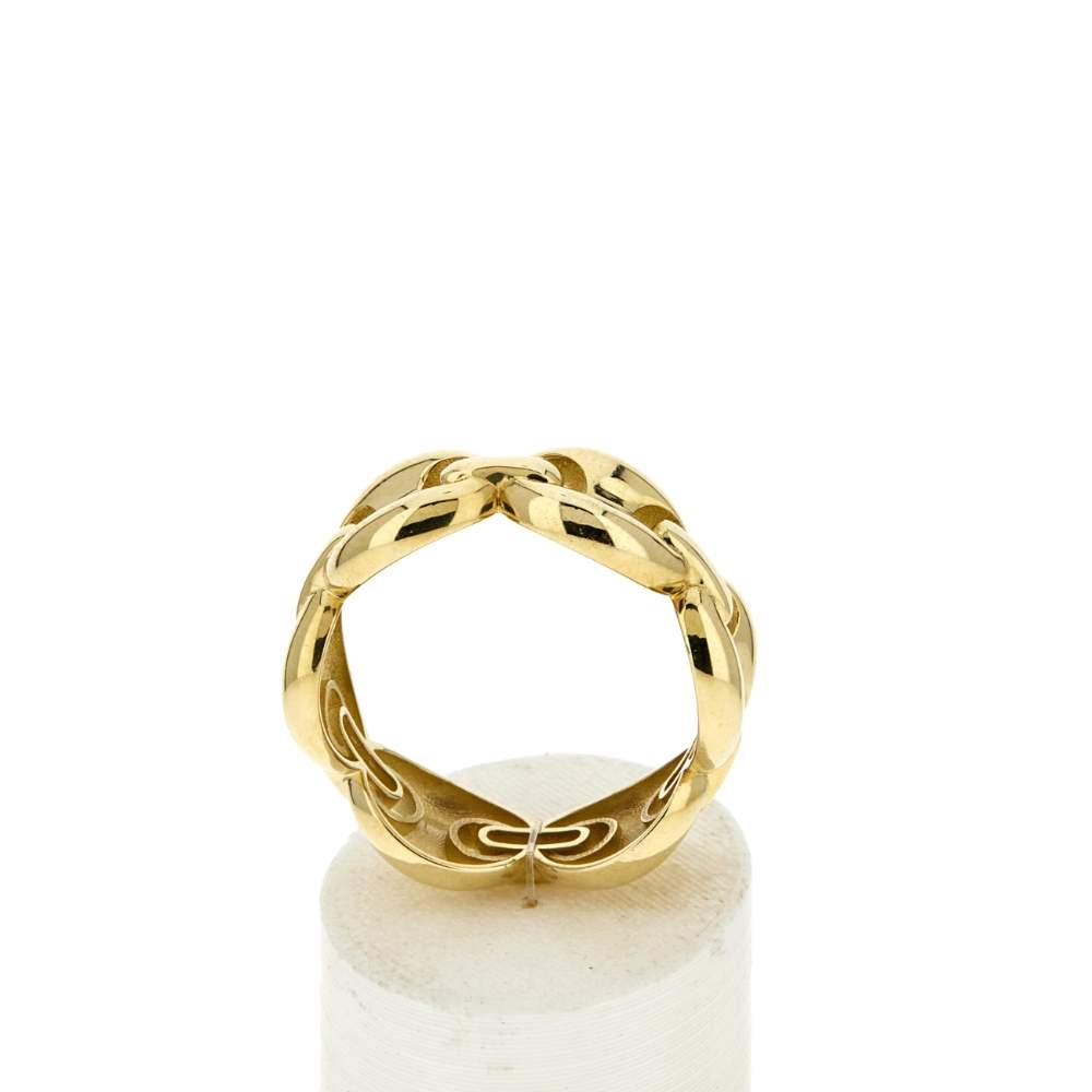 Bague or 375 jaune maille grain de café - vue 2