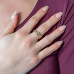 Bague or 375 jaune maille grain de café - vue porté 1