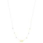 Collier or 375 jaune motif infini et pampilles zirconias 45cm - vue 2