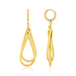 Boucles d'oreilles pendants acier doré - vue 1