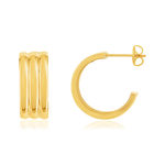 Boucles d'oreilles acier doré - vue 1