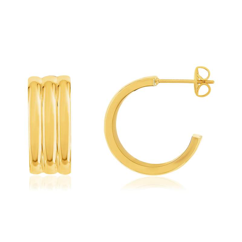 Boucles d'oreilles acier doré - vue 1