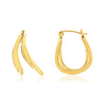 Créoles acier inoxydable doré torsadées - vue 1