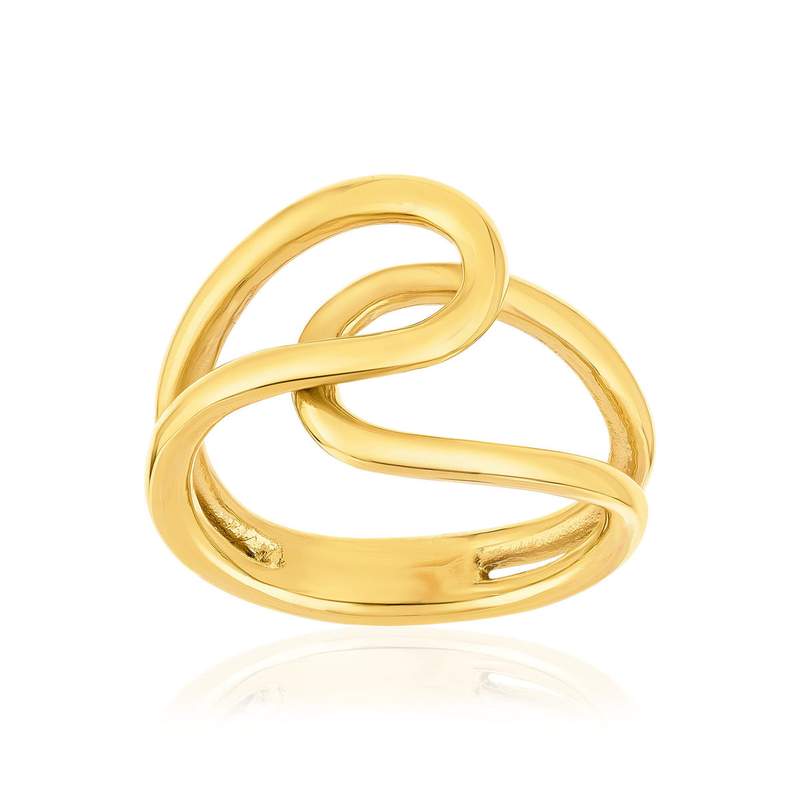 Bague acier jaune - vue 1