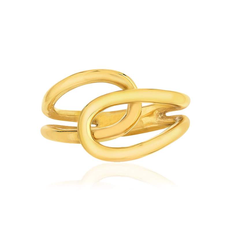 Bague acier jaune - vue 3