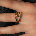 Yellow steel ring - view worn 1