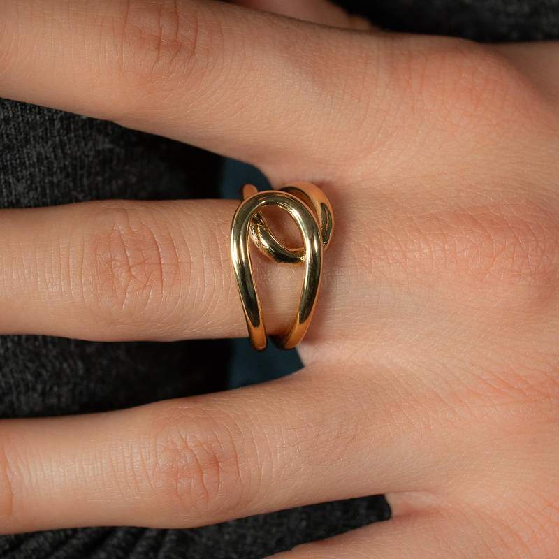 Bague acier jaune - vue porté 1