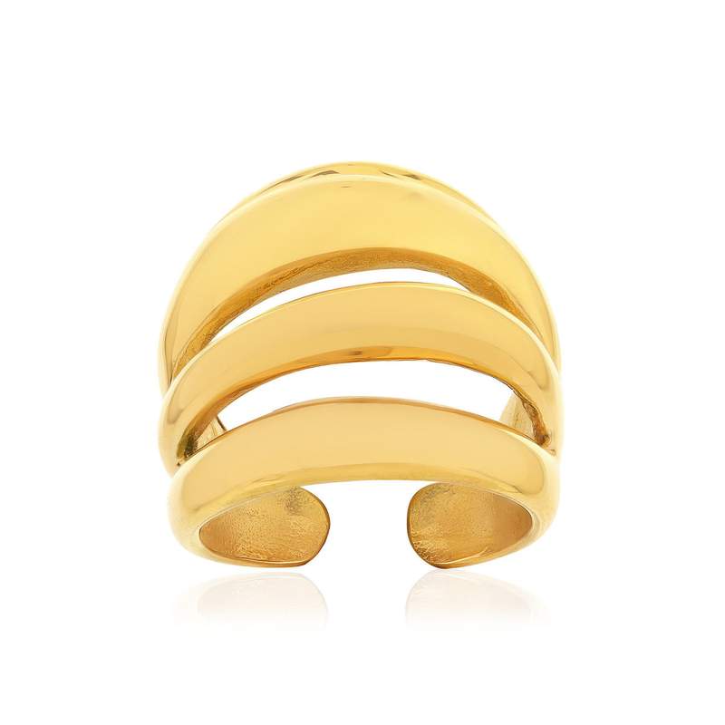 Bague acier jaune - vue 1