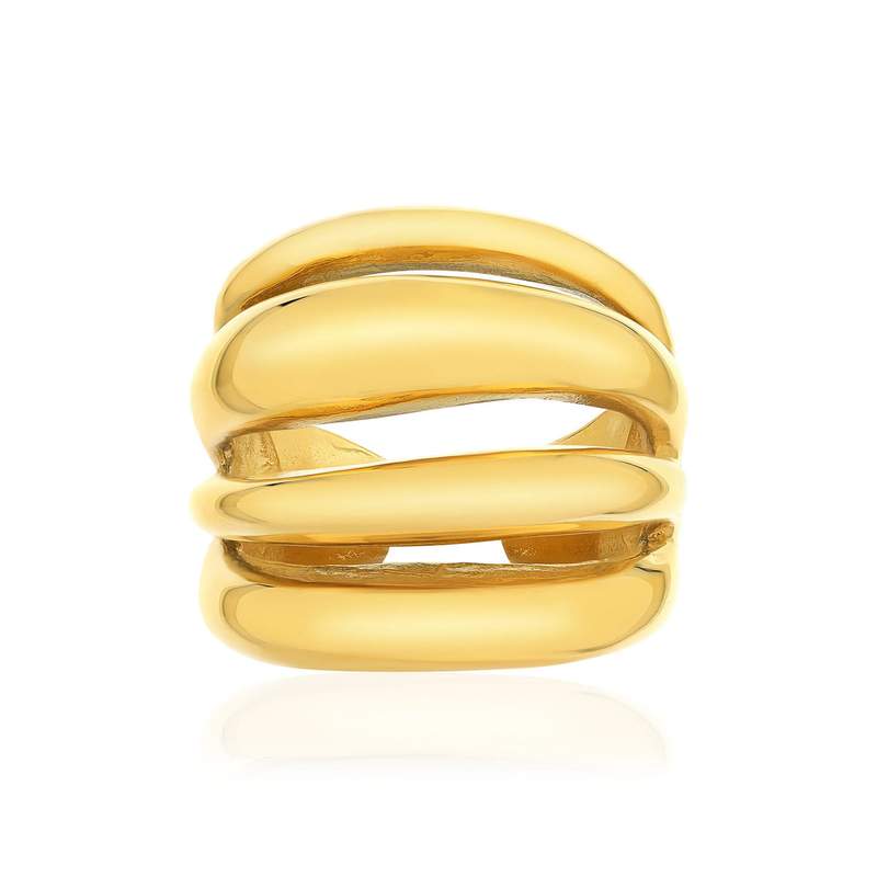Bague acier jaune - vue 3