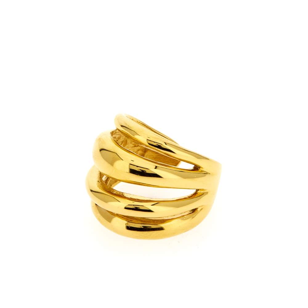 Bague acier jaune - vue 4